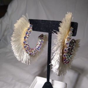 Fringe hoops with Swarovski rhinestones